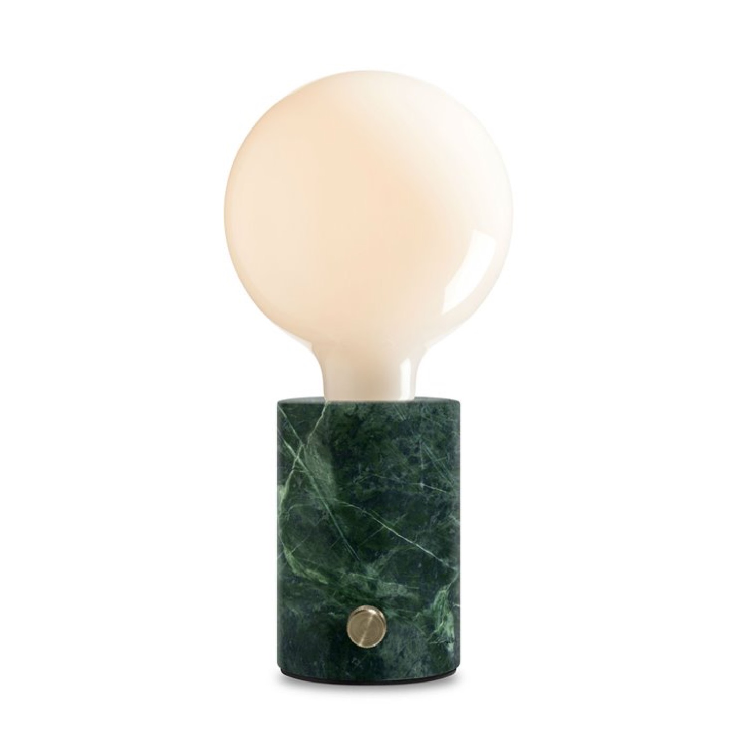 Lampe Ã  poser variateur ampoule LED globe opaque marbre H25.5cm