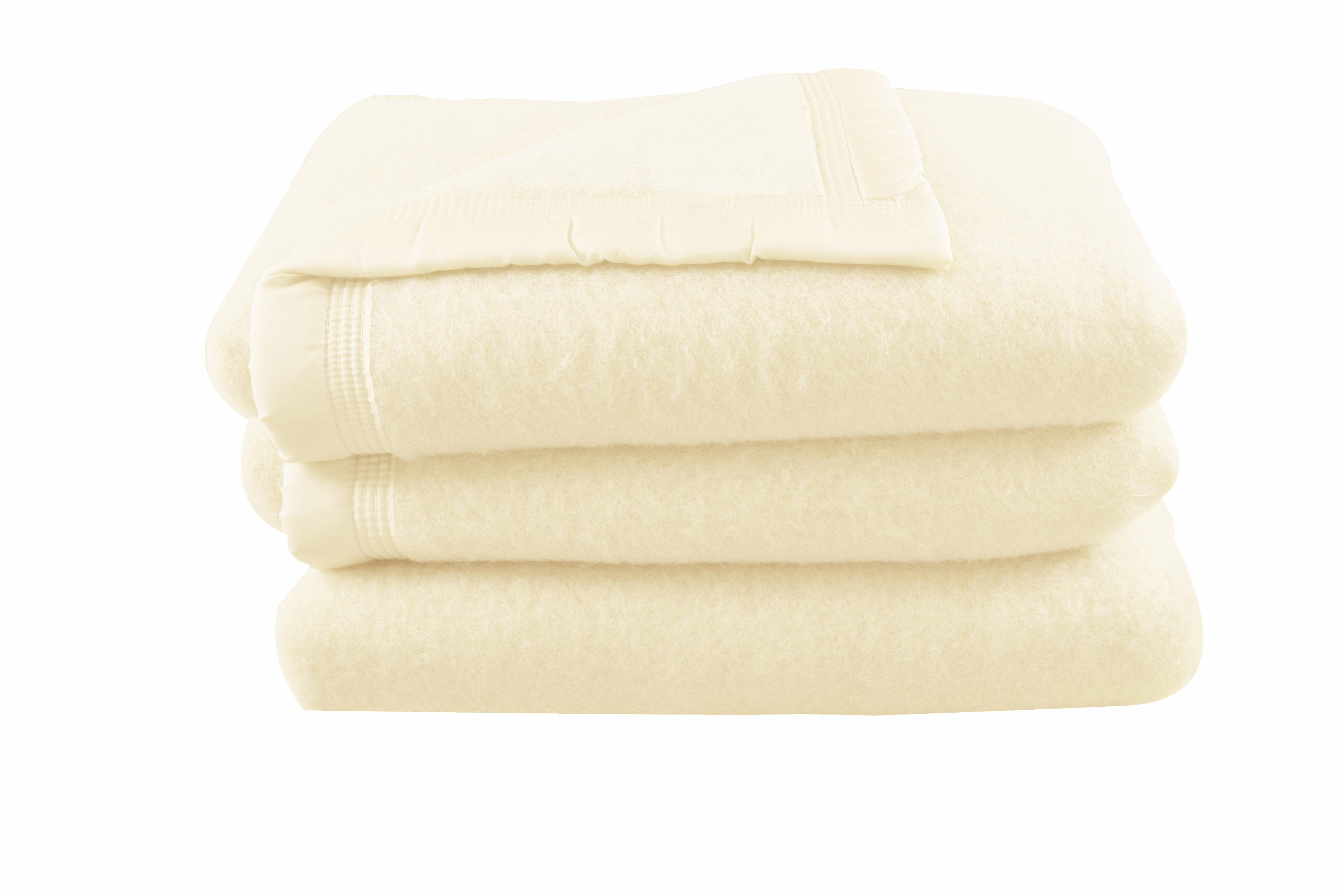 Couverture en 100% pure laine vierge laine naturel blanchi 240x180