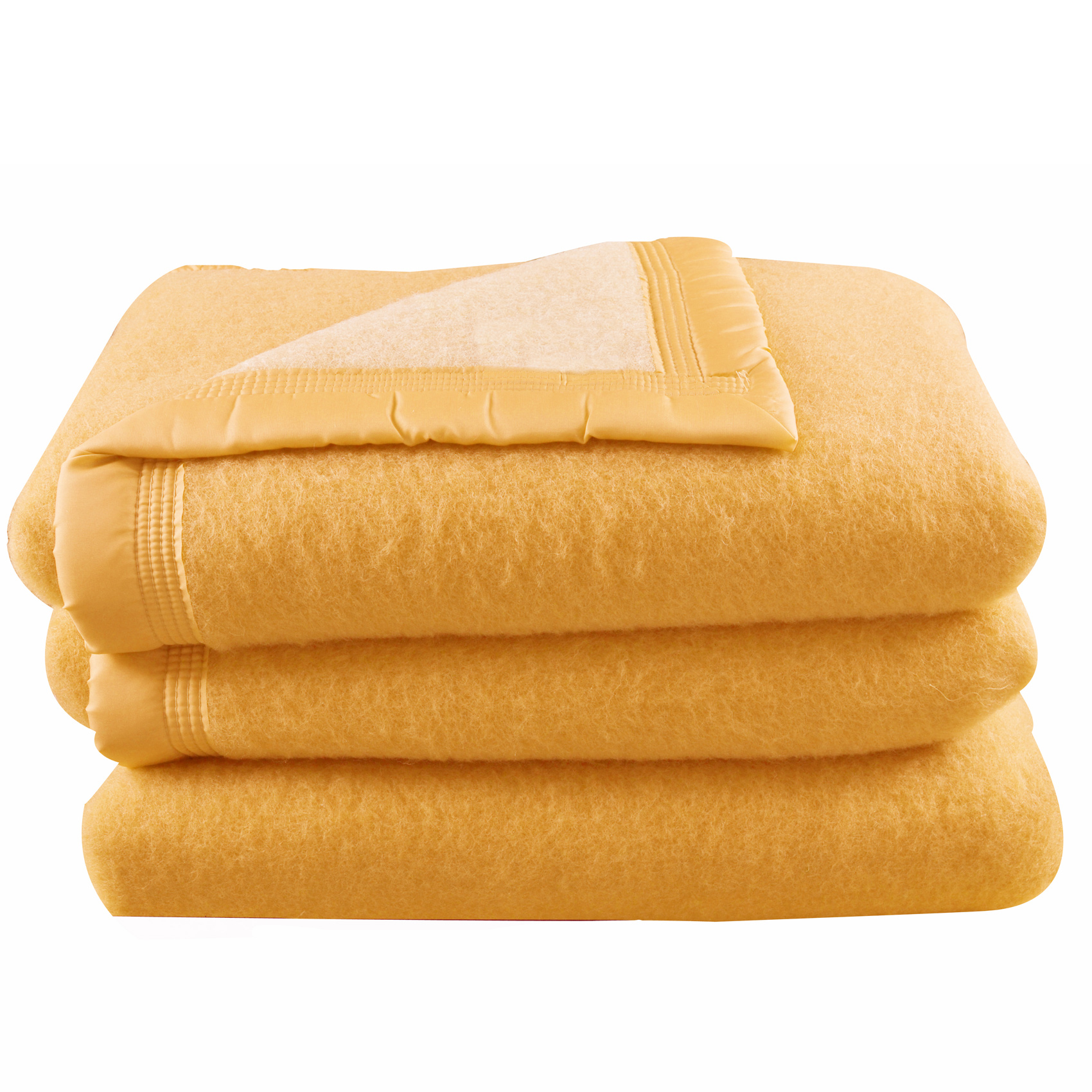 Couverture en 100% pure laine vierge laine mais/champagne 240x180