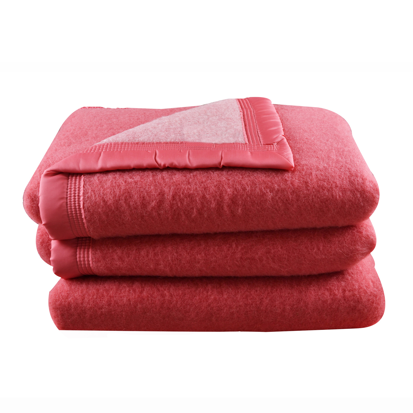 Couverture en 100% pure laine vierge laine bois de rose/dragée 240x220