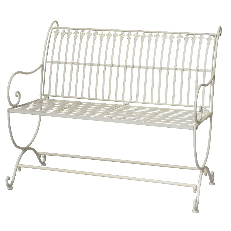 Banc de jardin en métal blanc Banc de jardin en métal blanc