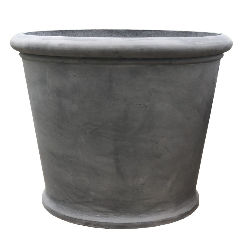 Gros pot rond gris en fonte D79cm