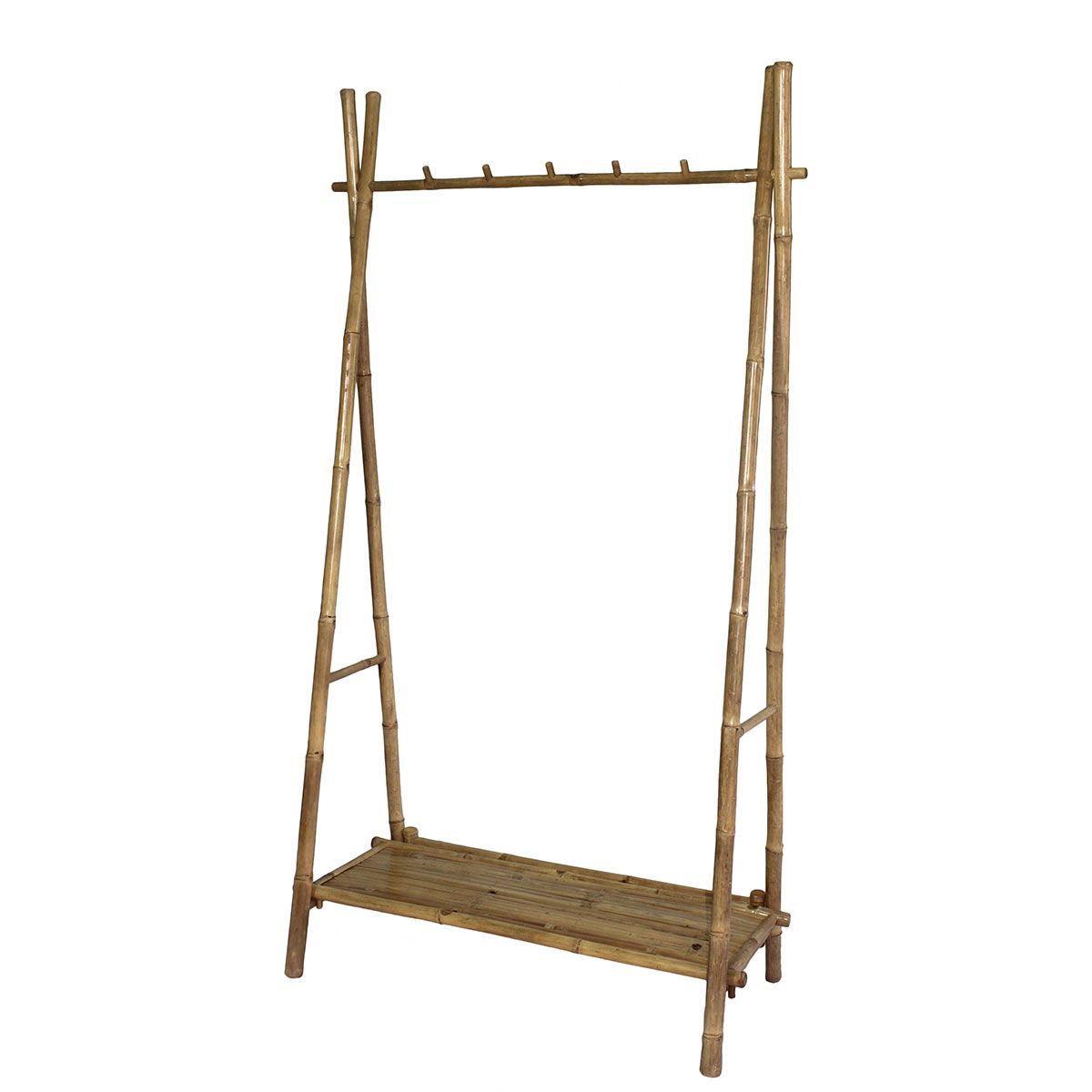 Portant à vêtements en bambou bois clair Portant à vêtements en bambou bois clair