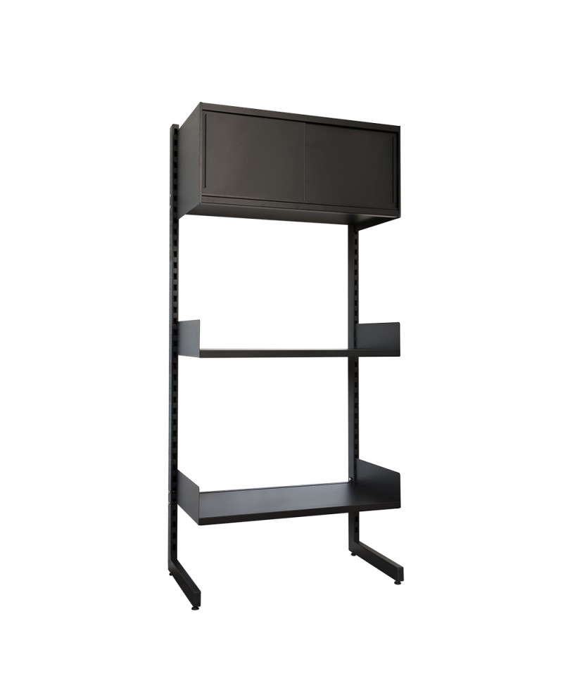 Dressing modulable métal autoportant, 2 tablettes avec caisson métal (photo) Dressing modulable métal autoportant, 2 tablettes avec caisson métal