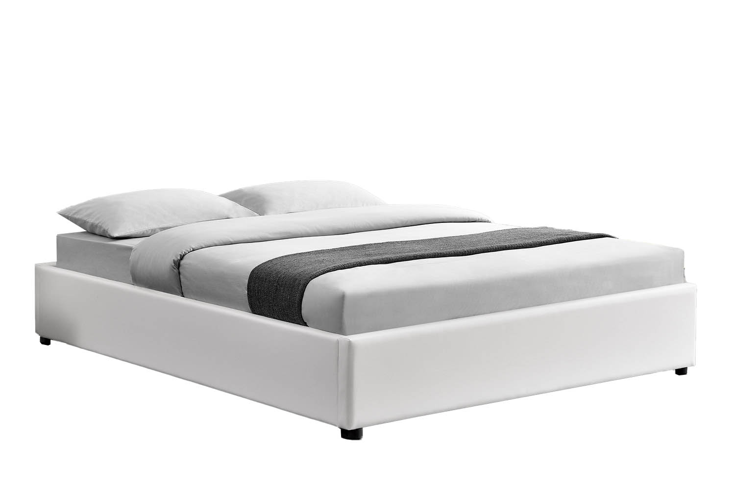 Structure de lit avec coffre 160 x 200 cm blanc