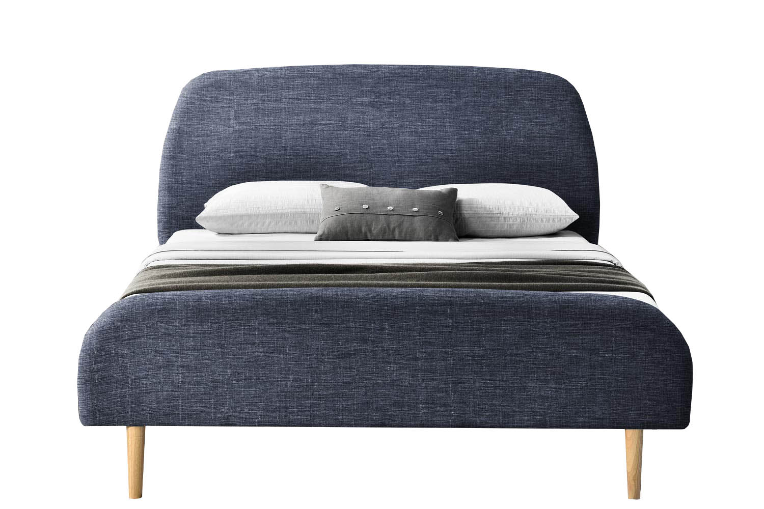 Cadre de lit 160 x 200 cm en tissu gris foncé (photo) Cadre de lit 160 x 200 cm en tissu gris foncé