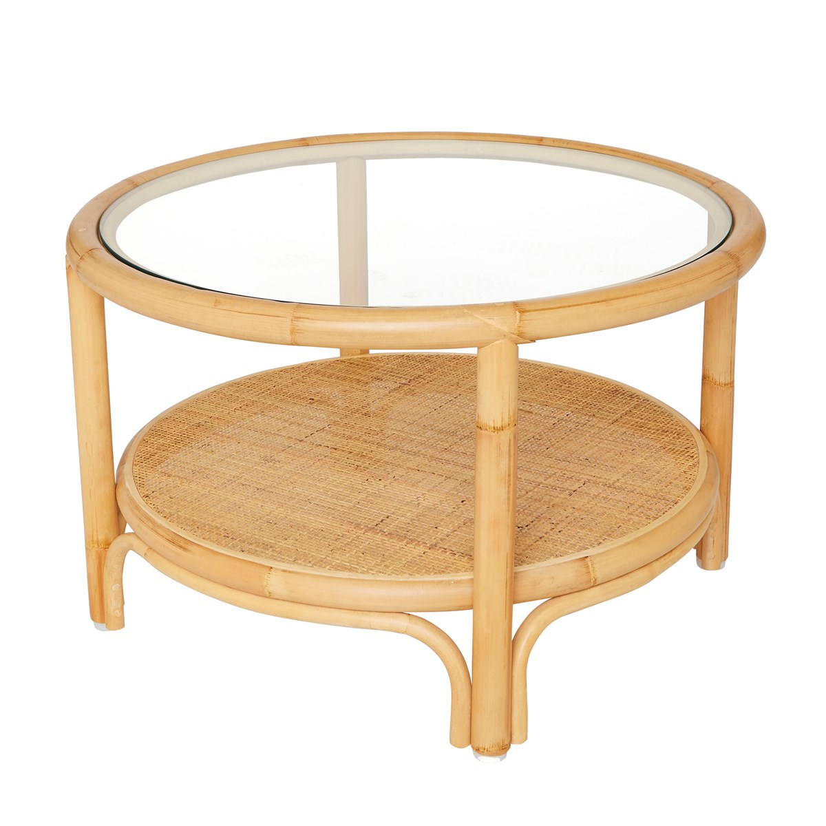 Table basse en rotin et cannage GM beige foncé Table basse en rotin et cannage GM beige foncé