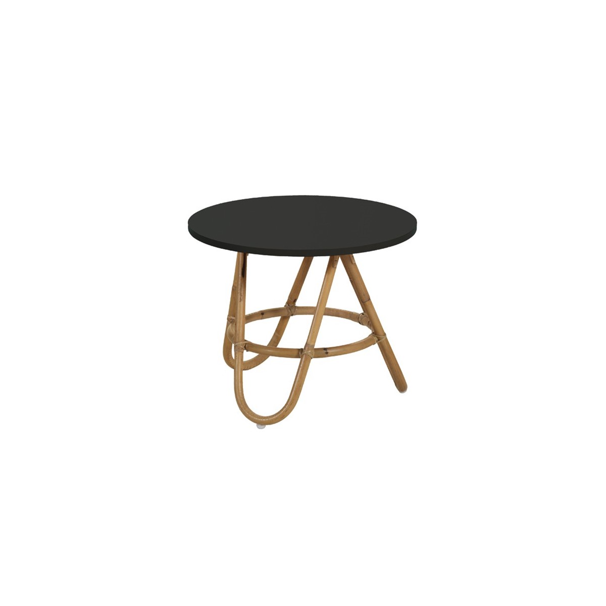 Table basse en rotin gigogne noir