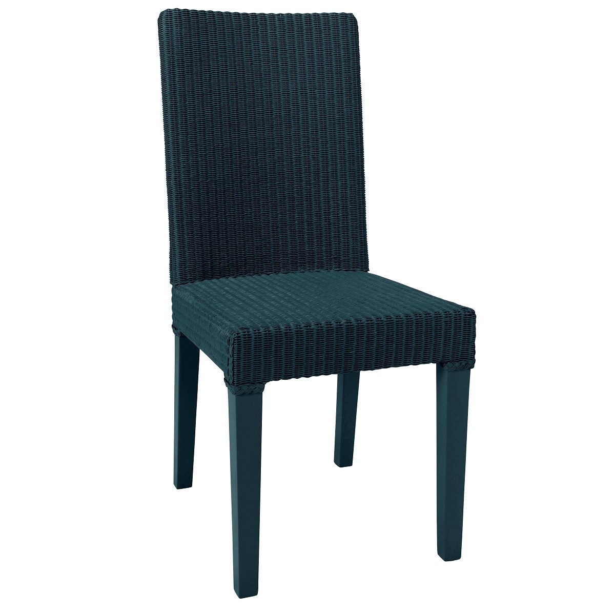Chaise en Lloyd Loom bleu pétrole Chaise en Lloyd Loom bleu pétrole