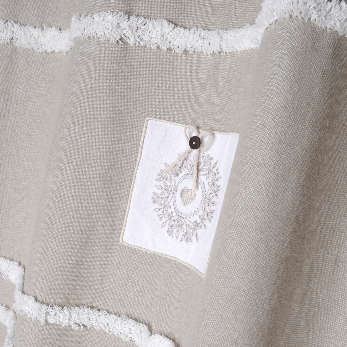 Rideau tamisant campagne chic coton lin 260x140 (photo) Rideau tamisant campagne chic coton lin 260x140