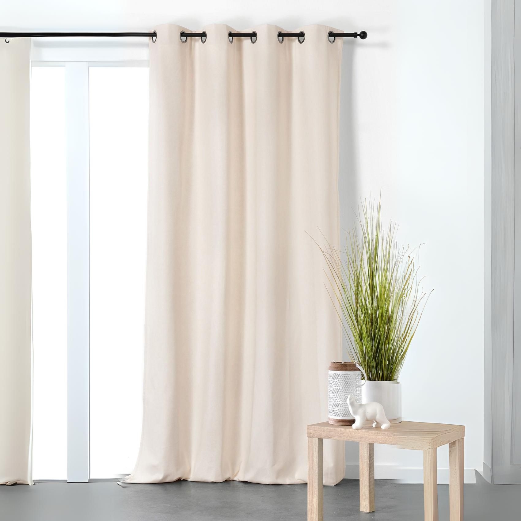Rideau tamisant et naturel en 100% lin lin ecru 260x145 (photo) Rideau tamisant et naturel en 100% lin lin ecru 260x145