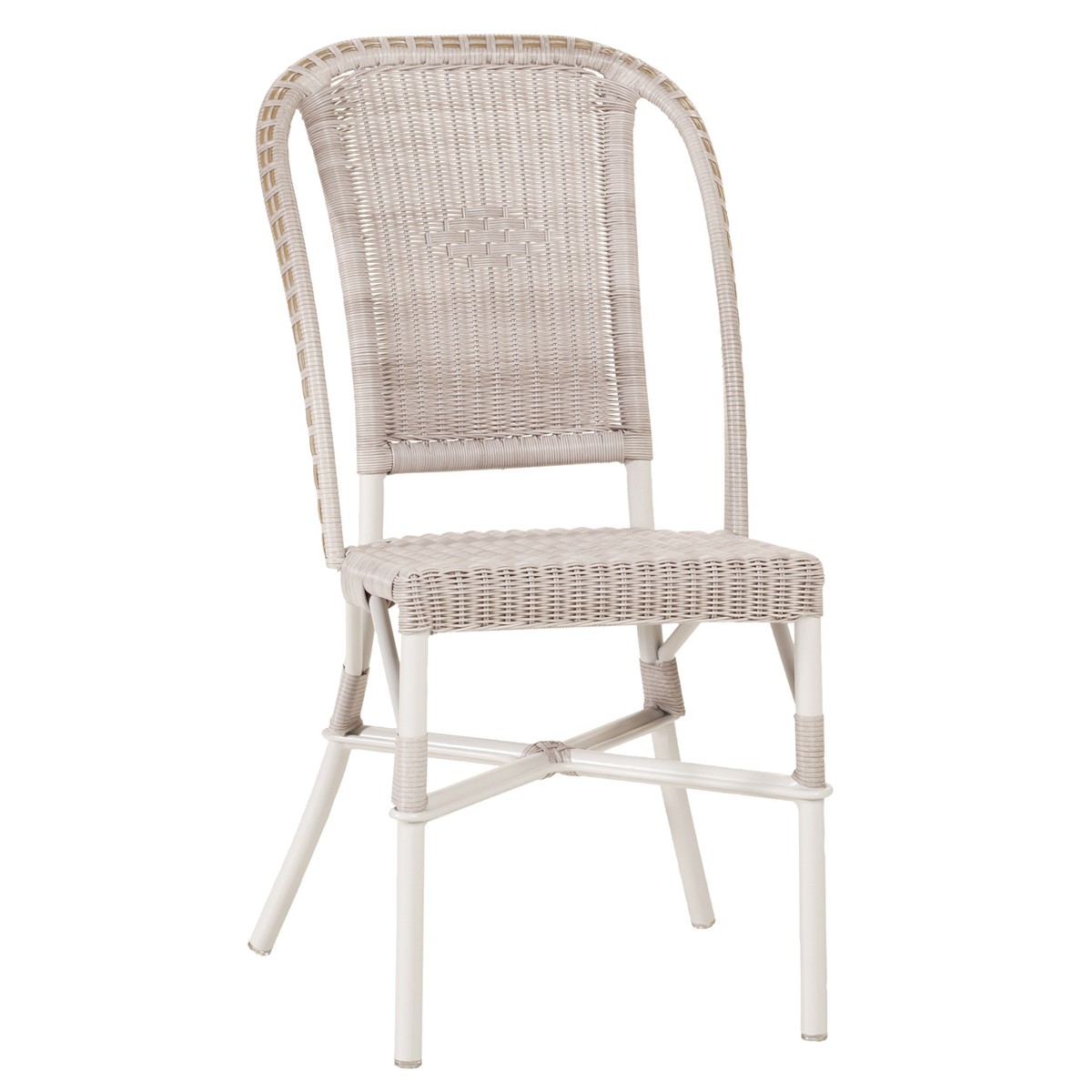 Chaise de jardin tressée en résine marron