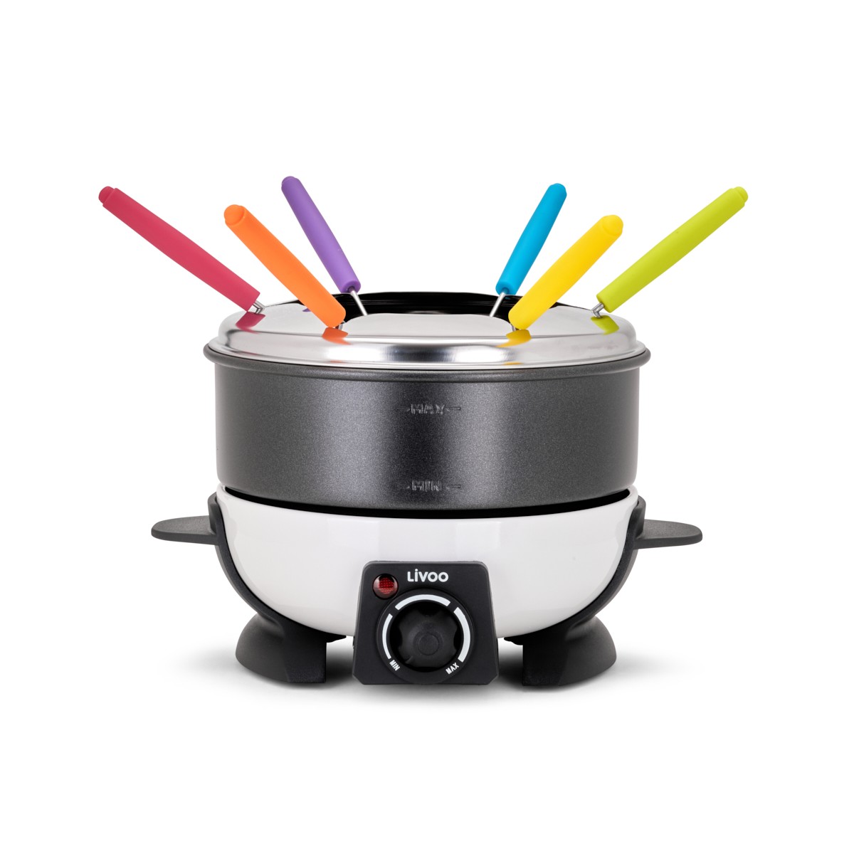 Appareil à fondue électrique en métal noir Appareil à fondue électrique en métal noir