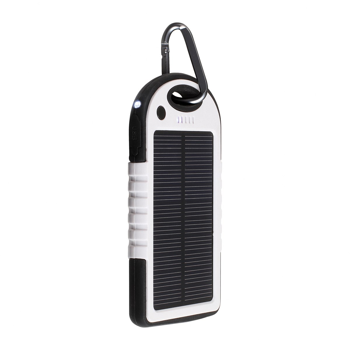 Batterie de secours solaire 5000 mAh en plastique blanc Batterie de secours solaire 5000 mAh en plastique blanc