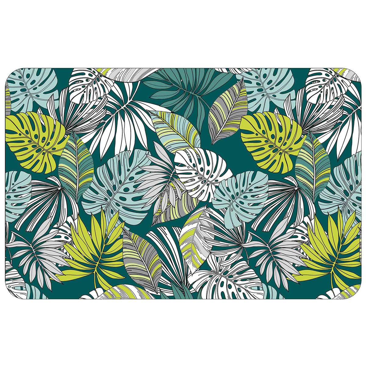 Set de table à l'esprit jungle polypropylène bleu paon 44x28.50 (photo) Set de table à l'esprit jungle polypropylène bleu paon 44x28.50