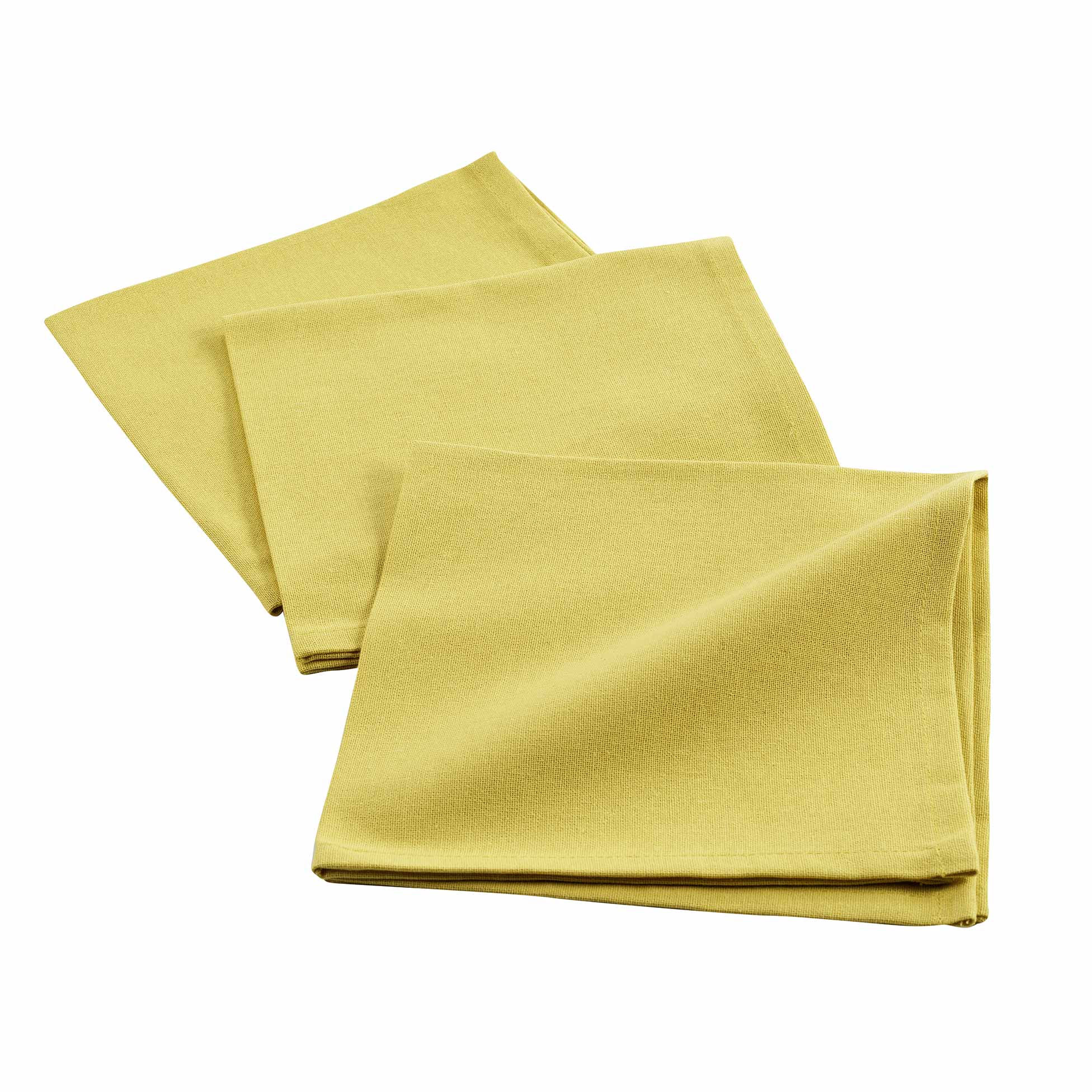 3 serviettes de tables unies coton jaune 40x40 3 serviettes de tables unies coton jaune 40x40