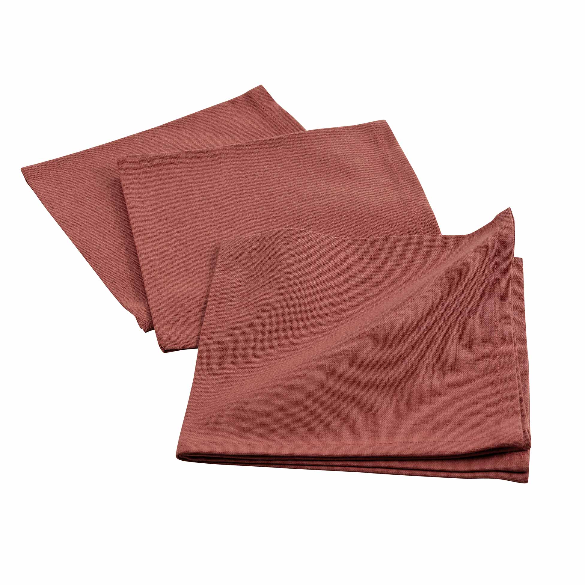 3 serviettes de tables unies coton terracotta 40x40 3 serviettes de tables unies coton terracotta 40x40