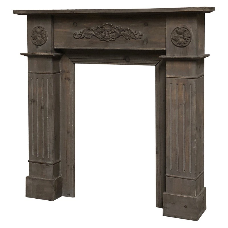 Encadrement manteau façade de cheminée bois 99x100 Encadrement manteau façade de cheminée bois 99x100