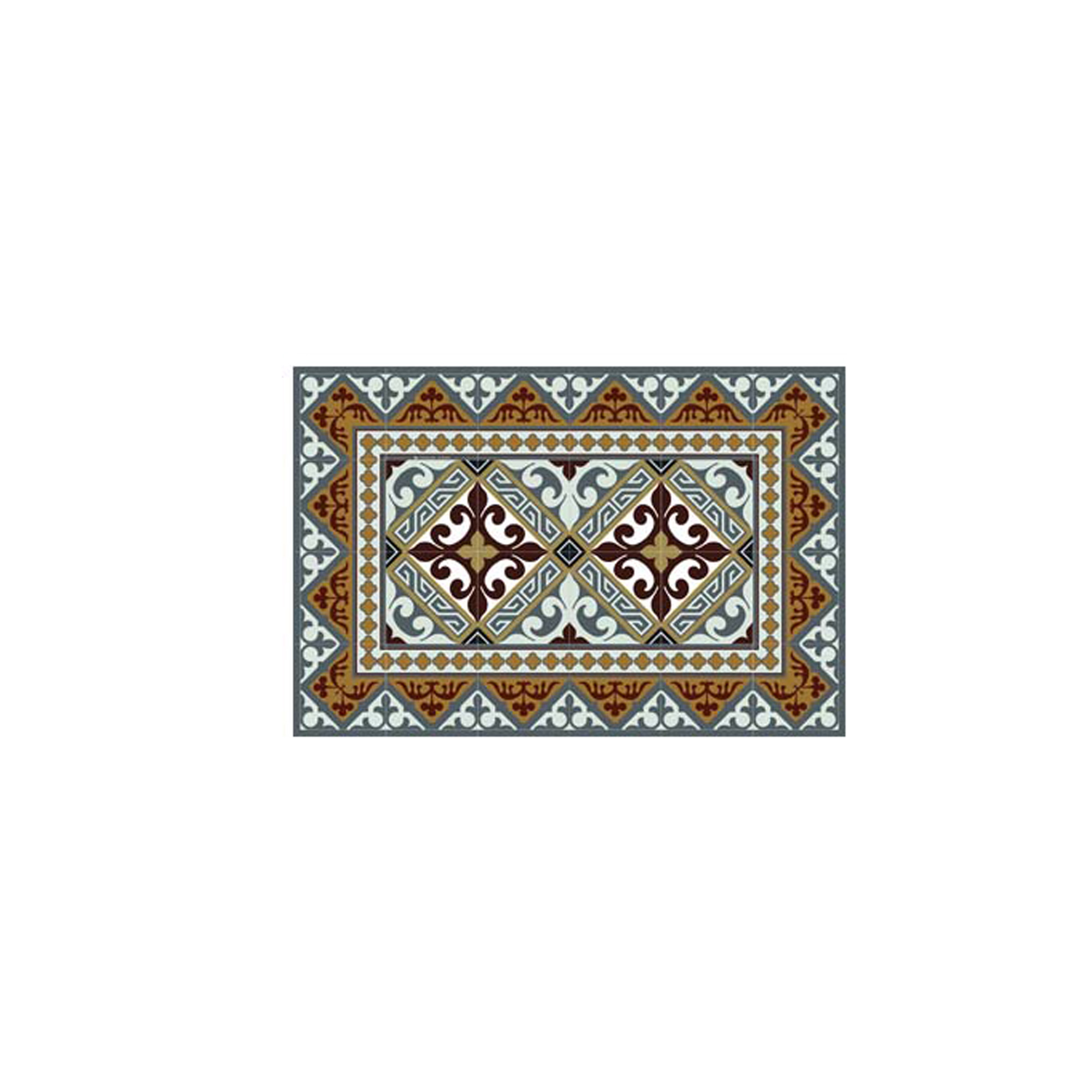 Dessous de plat en mdf carreaux de ciment marron 20x20