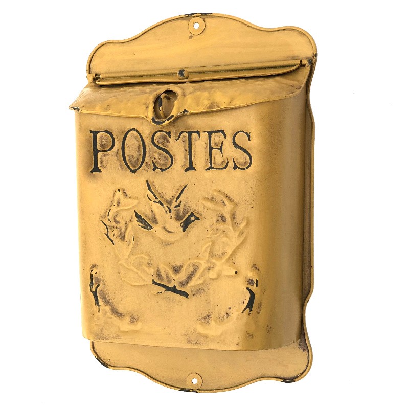 Boîte aux lettres murale jaune poste 40x26 (photo) Boîte aux lettres murale jaune poste 40x26