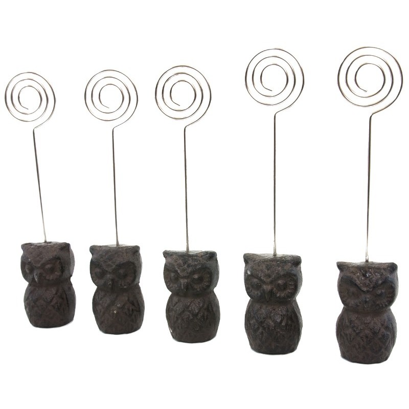 Lot porte-nom hibou en fonte Lot porte-nom hibou en fonte