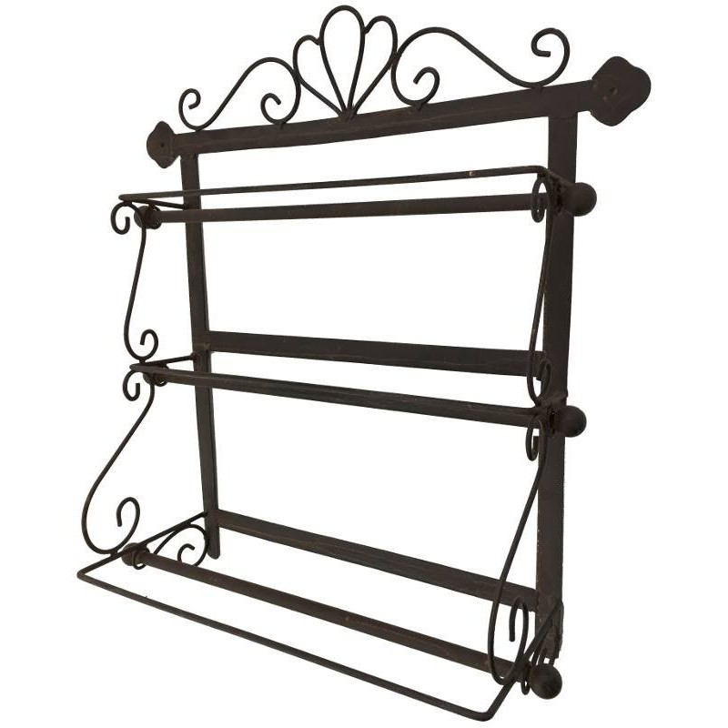Etagère déroule papier mural de cuisine en fer marron45x41 Etagère déroule papier mural de cuisine en fer marron45x41