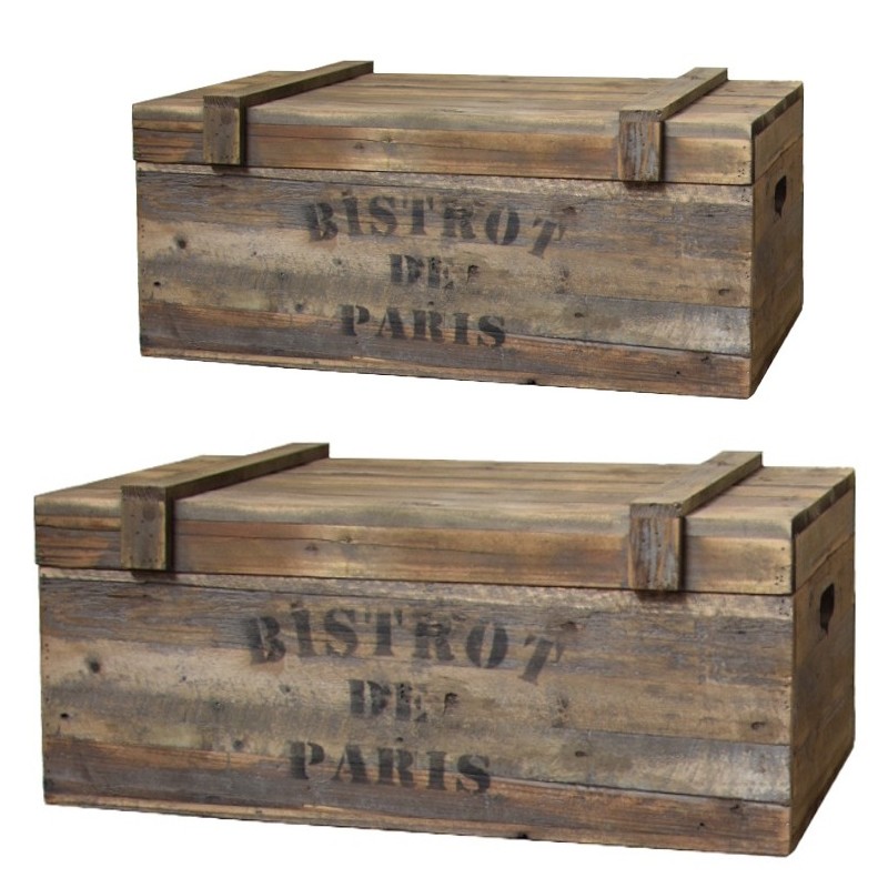 Lot de 2 coffres en bois style ancien (photo) Lot de 2 coffres en bois style ancien