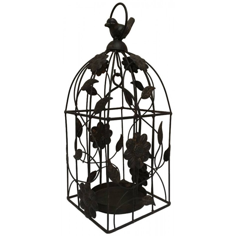 Bougeoir cage à oiseau en fer Bougeoir cage à oiseau en fer
