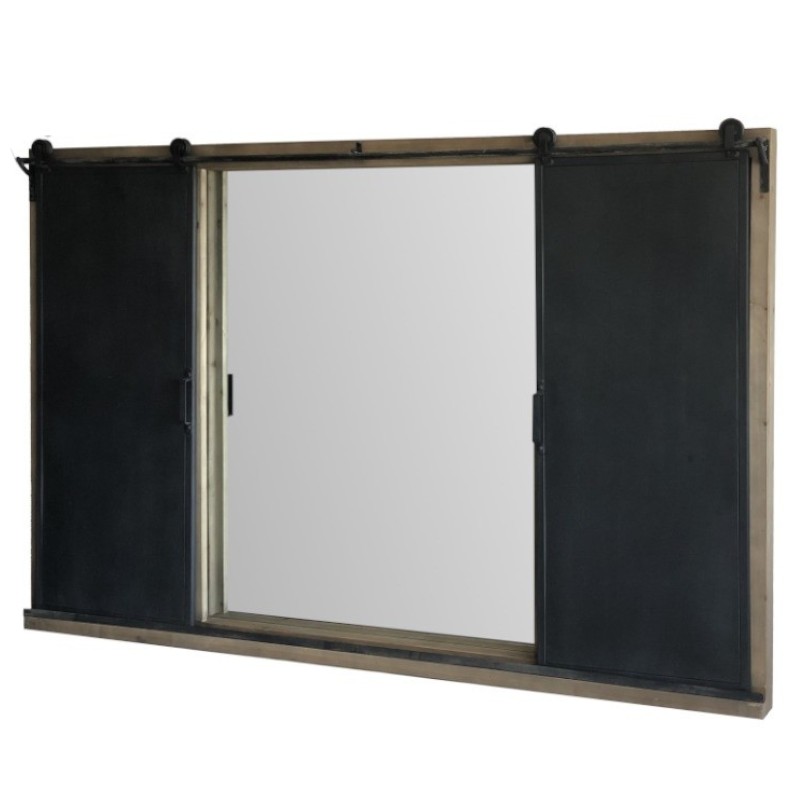 Miroir à porte coulissante en bois 100x150 (photo) Miroir à porte coulissante en bois 100x150