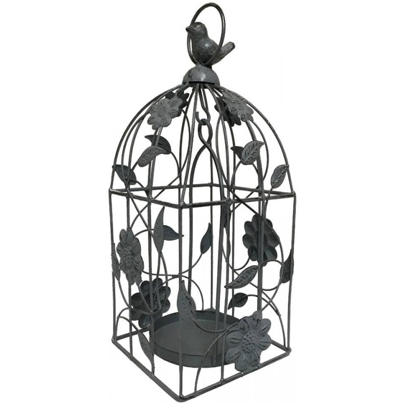 Bougeoir cage à oiseau à suspendre en fer Bougeoir cage à oiseau à suspendre en fer