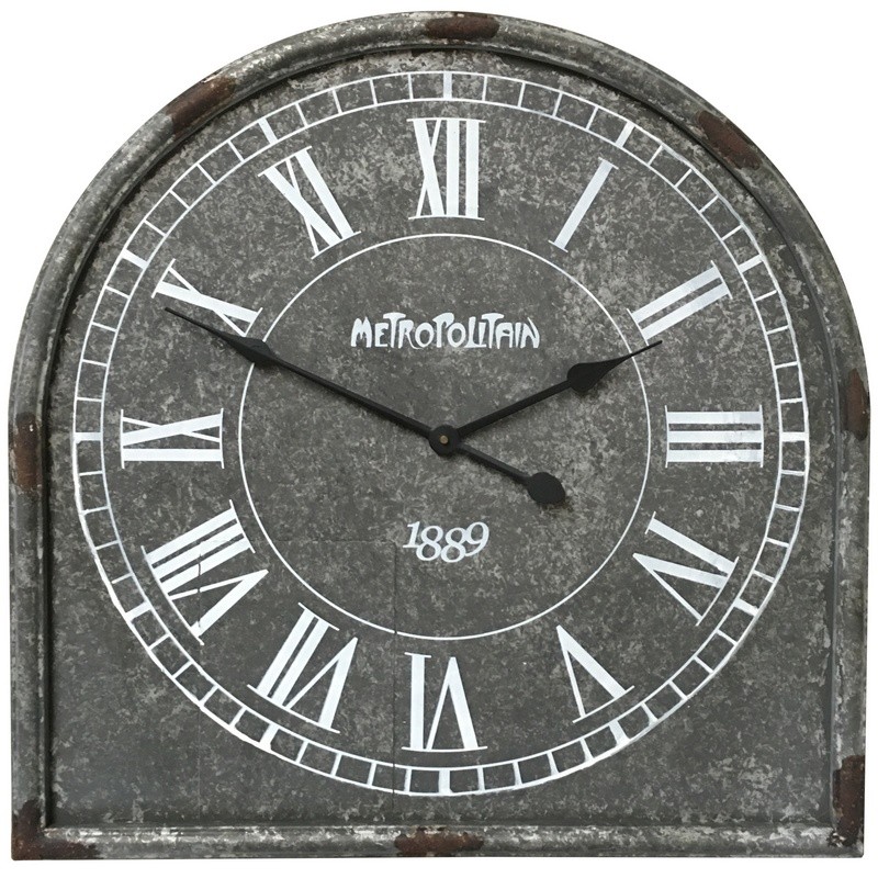 Horloge industrielle métal fer gris Horloge industrielle métal fer gris