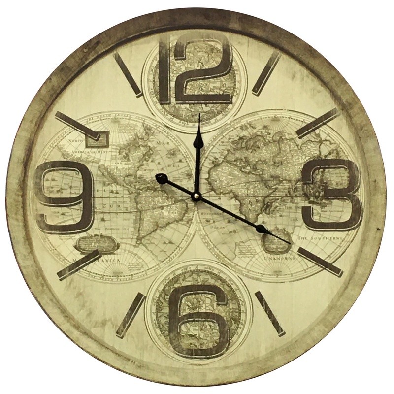 Horloge hémisphère en bois mdf D58