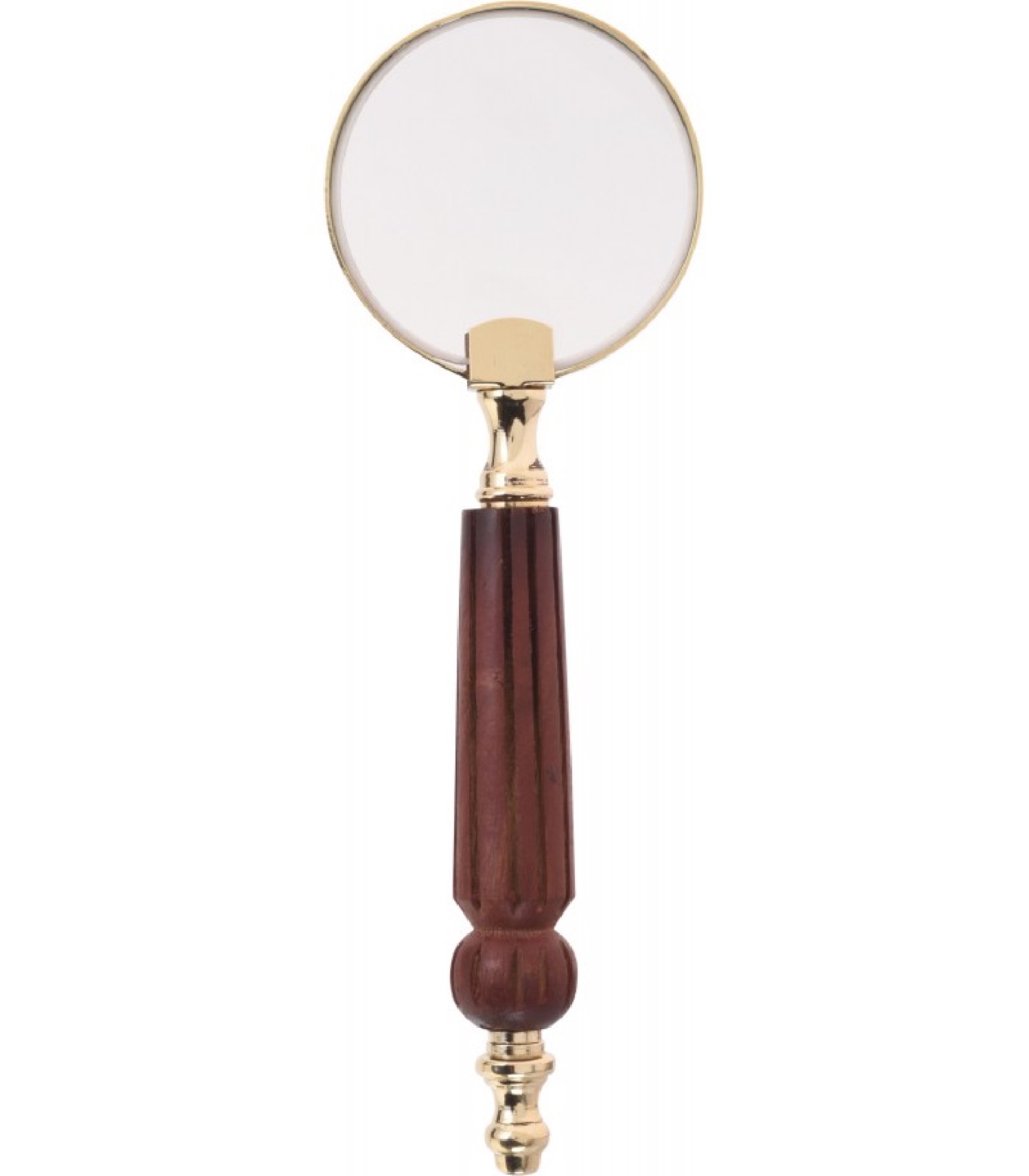 Loupe en bois et laiton doré (photo) Loupe en bois et laiton doré