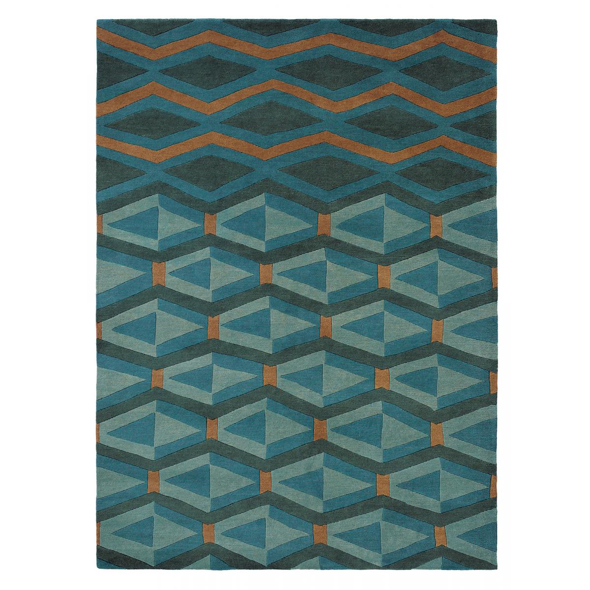Tapis design en laine bleu 140x200 Tapis design en laine bleu 140x200