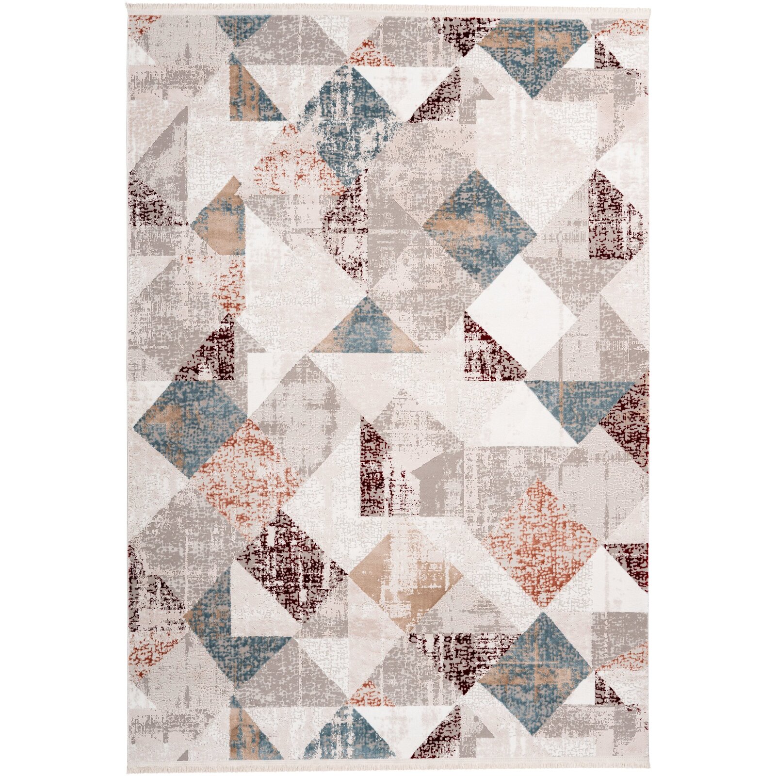 Tapis en polyester gris et rose saumon 160x230 Tapis en polyester gris et rose saumon 160x230