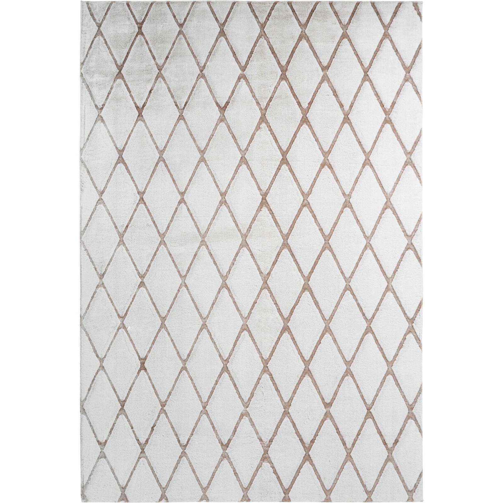 Tapis en polyester blanc et taupe 160x230 Tapis en polyester blanc et taupe 160x230