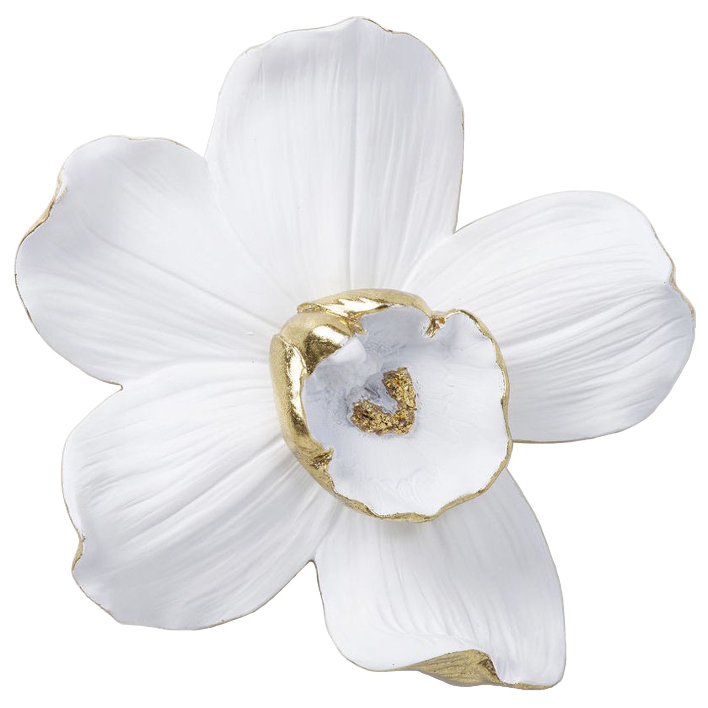 Déco murale orchidée blanche et dorée H25 (photo) Déco murale orchidée blanche et dorée H25
