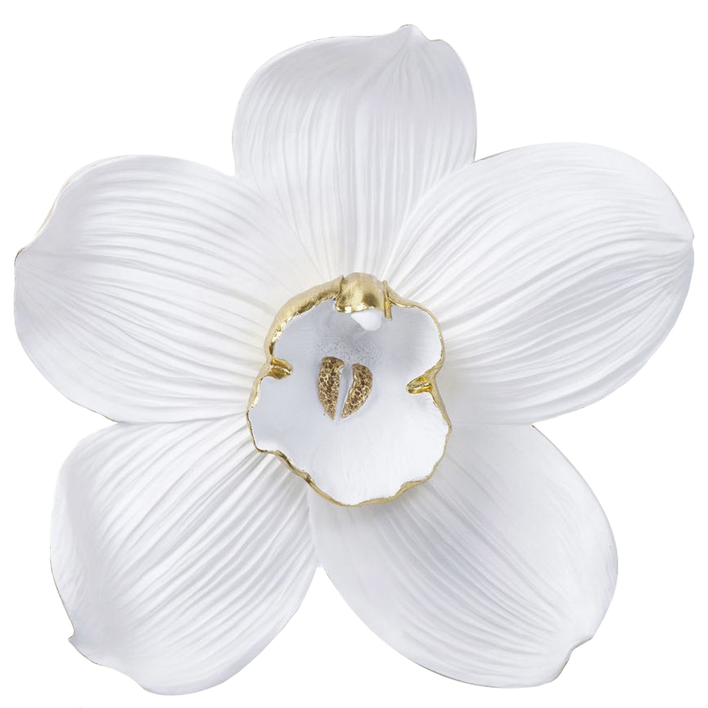 Déco murale orchidée blanche et dorée H54 (photo) Déco murale orchidée blanche et dorée H54