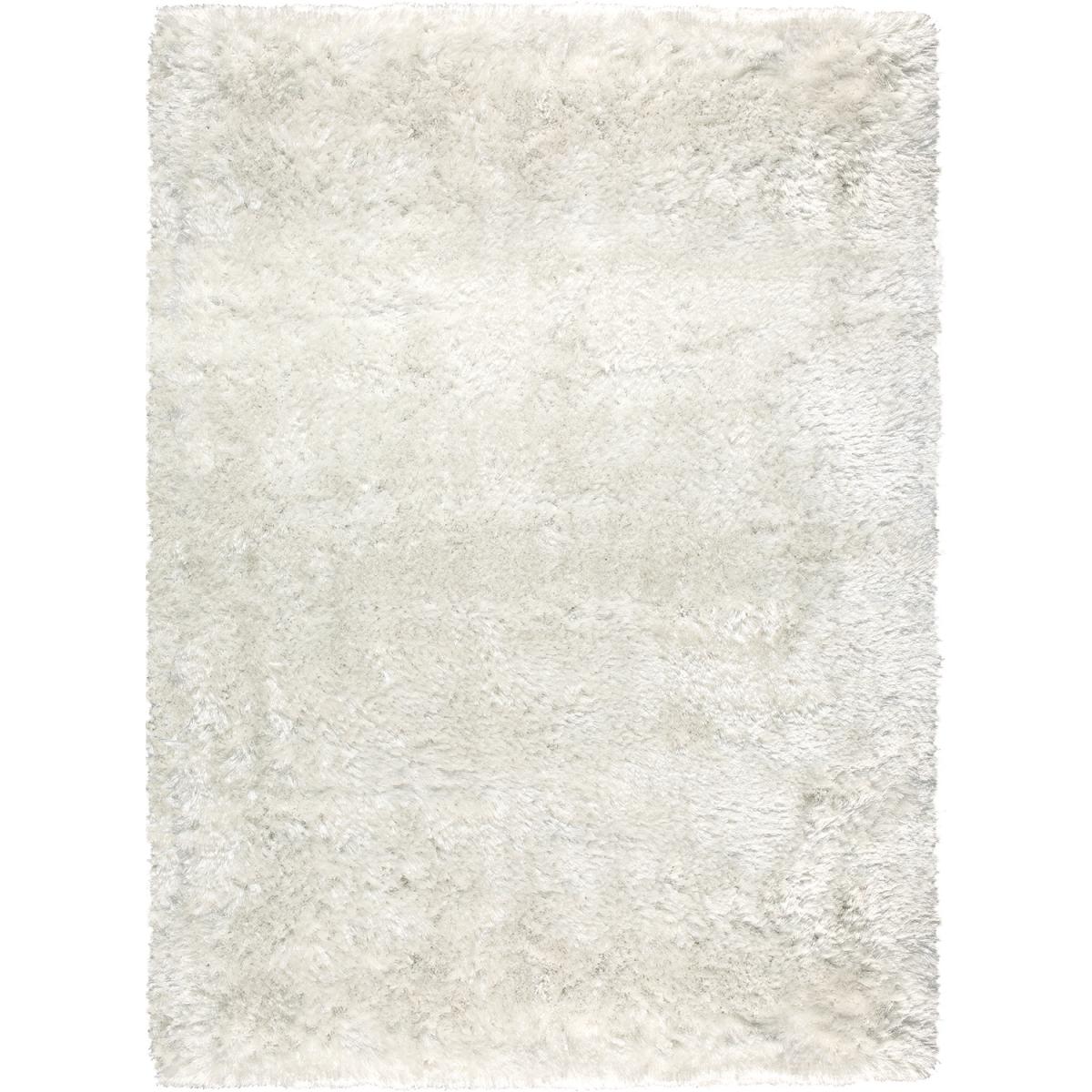 Tapis shaggy poils long en polyester blanc 140x200