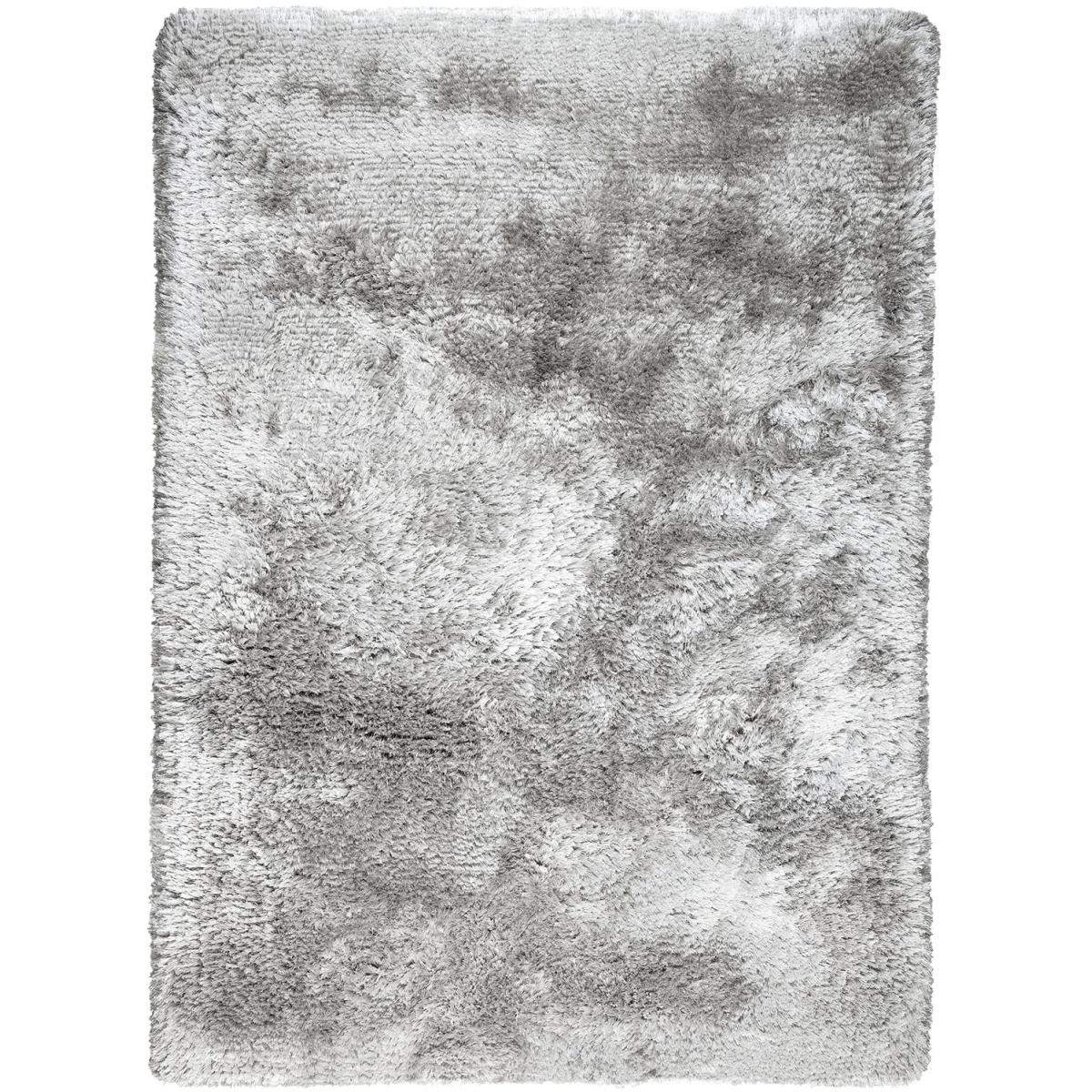Tapis shaggy poils long en polyester argent 140x200 Tapis shaggy poils long en polyester argent 140x200