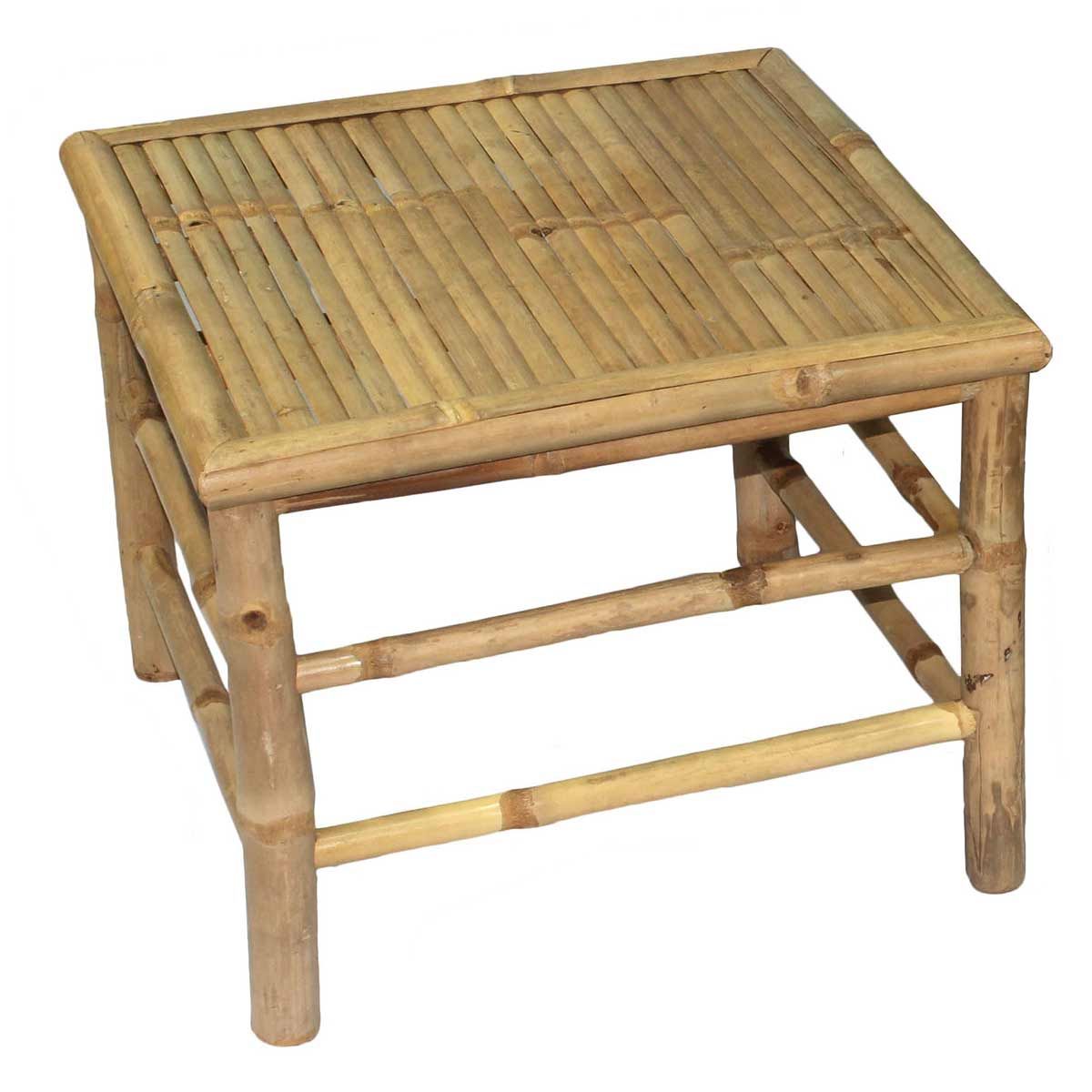 Table basse carrée en bambou bois clair