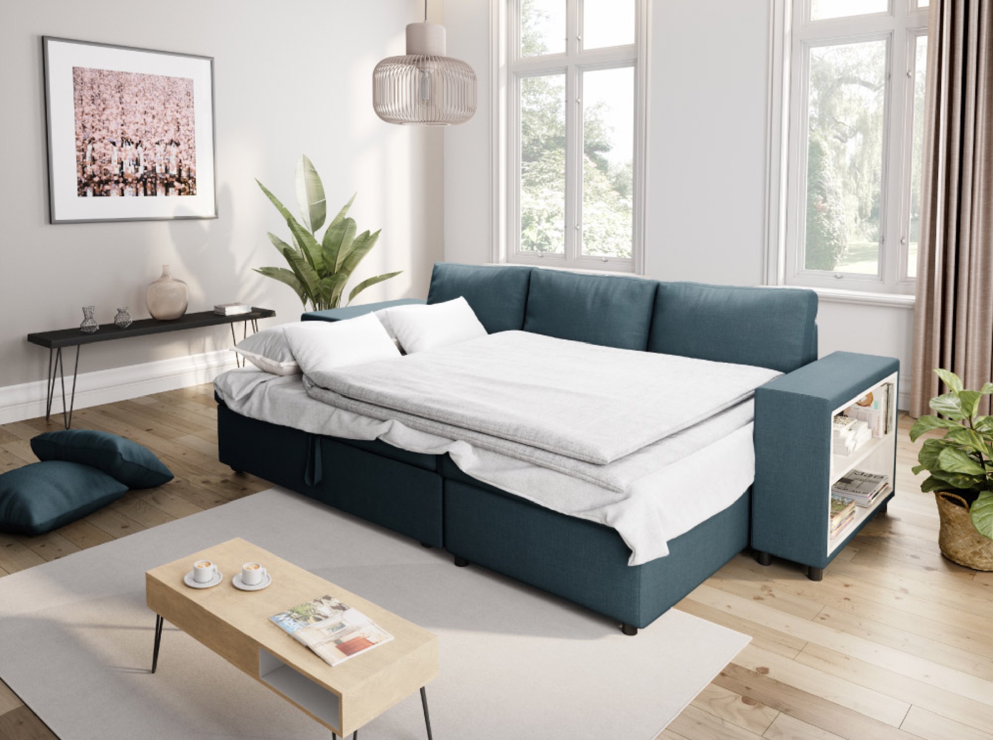 mady - Canapé convertible Bleu - Vue supplémentaire 2