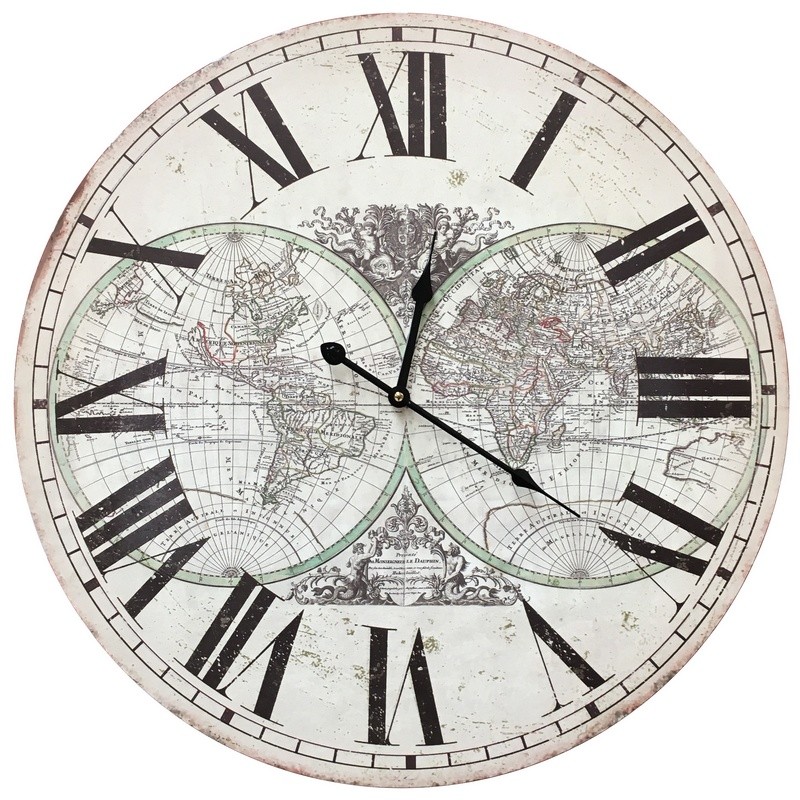 Horloge hémisphère avec chiffre romain en bois mdf D58 Horloge hémisphère avec chiffre romain en bois mdf D58