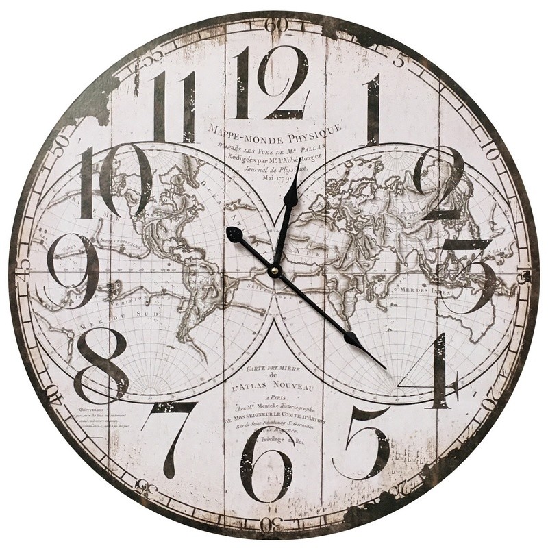 Horloge hémisphère en bois mdf D58 Horloge hémisphère en bois mdf D58