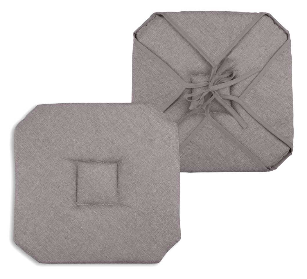 Galette de chaise unie polyester taupe 40x40 Galette de chaise unie polyester taupe 40x40