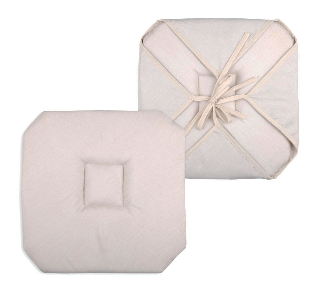 Galette de chaise unie polyester lin 40x40 Galette de chaise unie polyester lin 40x40