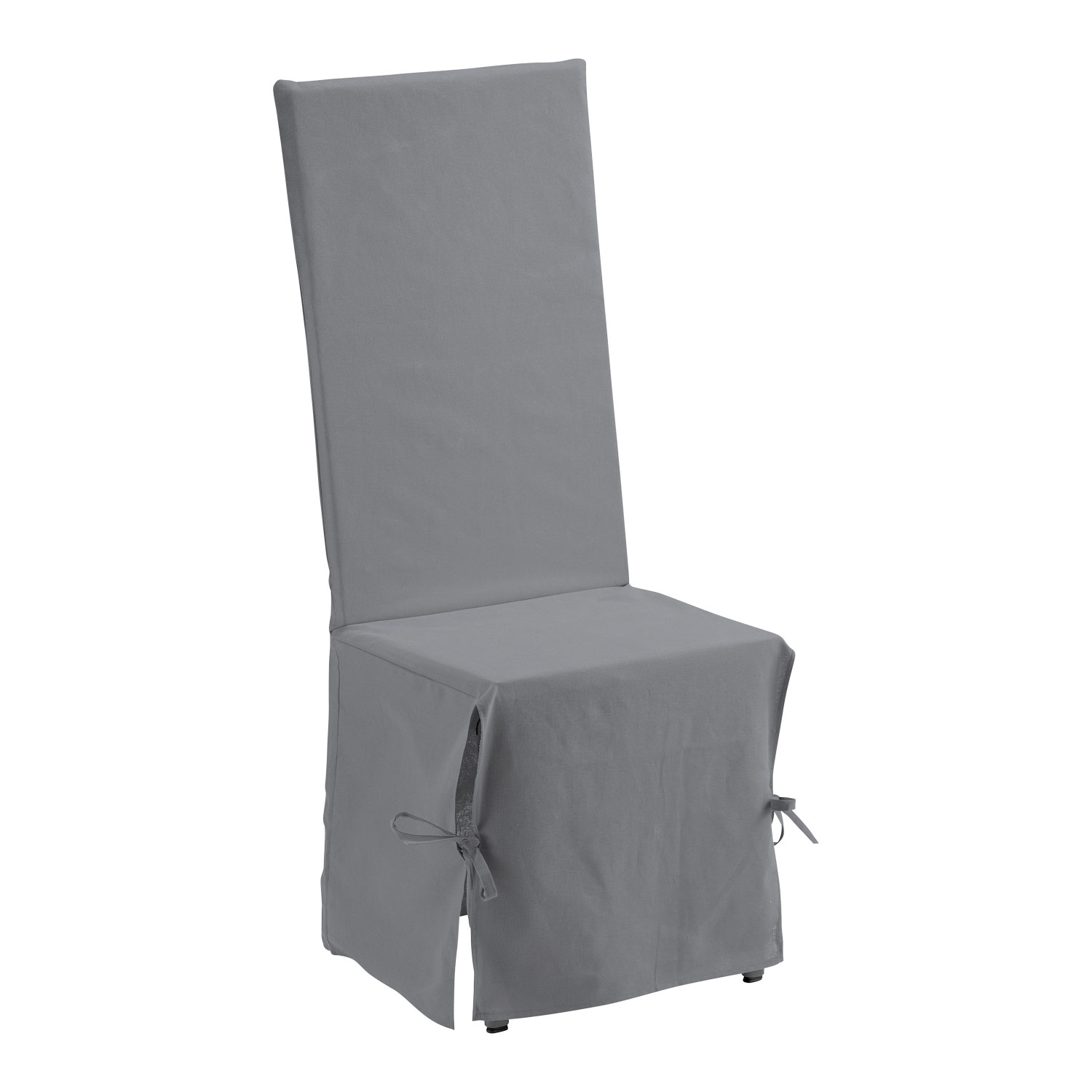 Housse de Chaise en coton gris 35 x 35 x 116 (photo) Housse de Chaise en coton gris 35 x 35 x 116