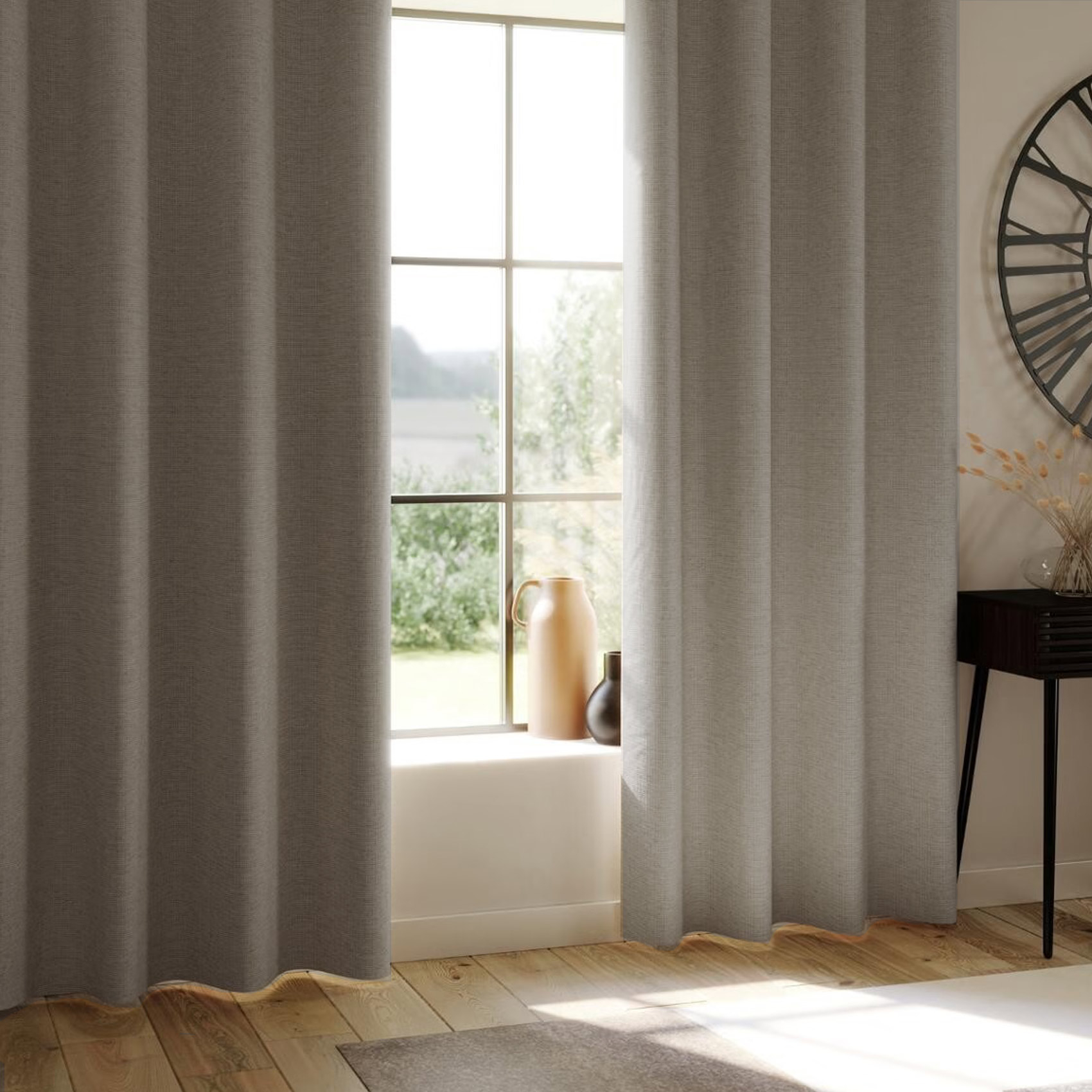 Rideau occultant total avec couche d'enduit polyester lin 260x140 Rideau occultant total avec couche d'enduit polyester lin 260x140