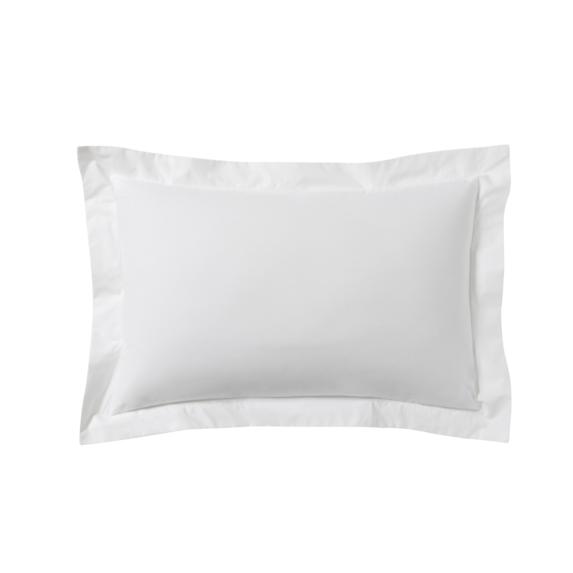 Taie d'oreiller unie en percale de coton blanc 50x70 Taie d'oreiller unie en percale de coton blanc 50x70