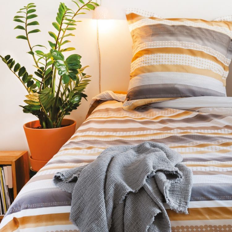 Parure de lit en 100% coton beige 240x220